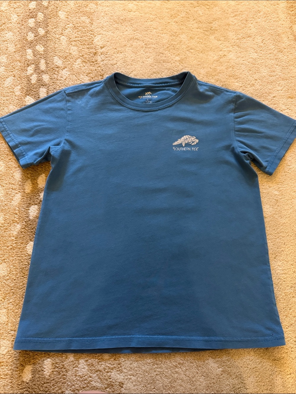 Southern Tide Blue Short Sleeve Crew Tee with Whale Logo